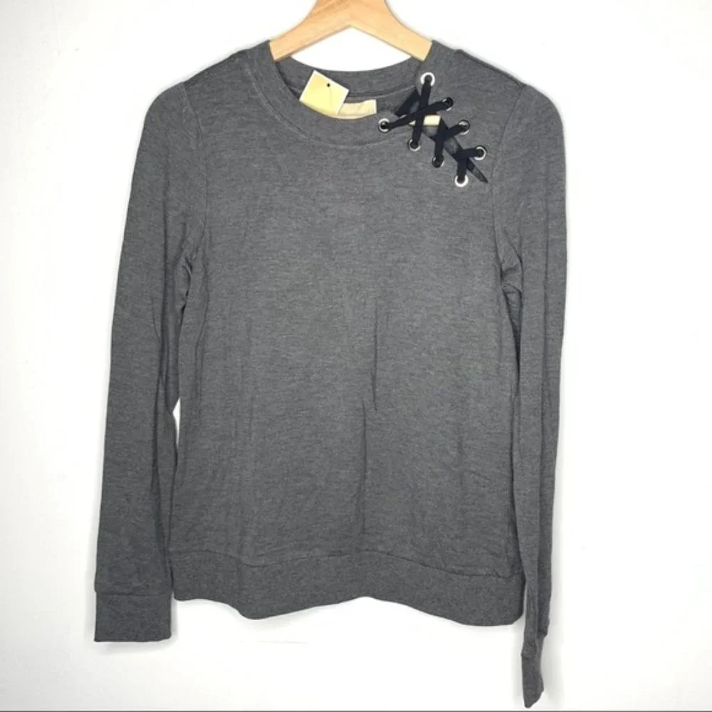 NEW Michael Kors crisscross lace up sweatshirt S